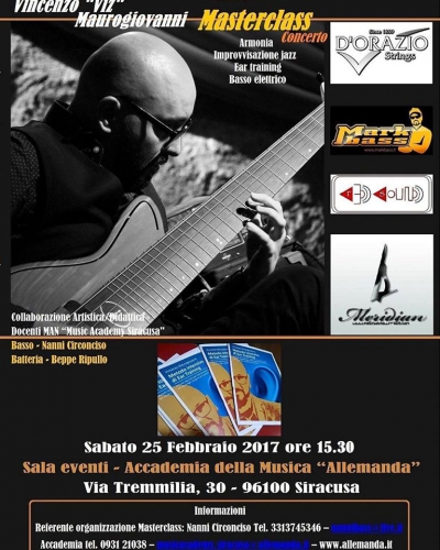 Sabato 25 febbraio, ore 15:30, masterclass/concerto di Vincenzo Maurogiovanni