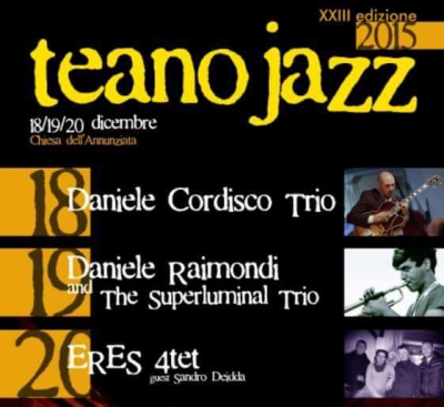 Venerdì 18 dicembre si aprirà il sipario sulla XXIII edizione del “Teano Jazz Festival”